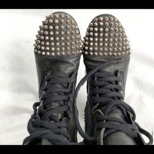 Steve Madden combat boots black leather studs studded Tarnney moto